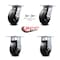 Service Caster 6 Inch Rubber on Steel Caster Set with Roller Bearing 2 Swivel Lock and 2 Rigid SCC-35S620-RSR-BSL-2-R-2 - alternate 6